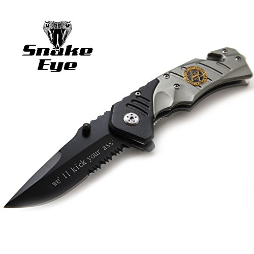 Snake Eye Tactical Two Tone Rescue Style Assisted Open Folding Pocket Knife Outdoors Hunting Camping Fishing (Sh) #TOP1