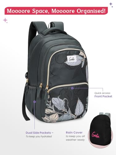 Image of Genie 19 inch Laptop Backpack for Women & Girls | Spacious Office, College & Travel Bag | Water Resistant, Multi-Compartment with Padded Laptop Sleeve