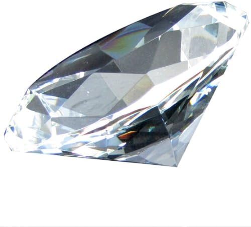 Diamante de cristal tallado transparente de 3.937 in, Vidrio