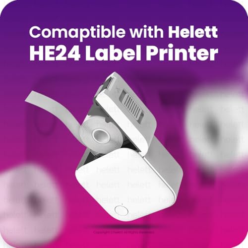 Image of Helett Ziplabel Compatible Label Tape - 12mm x 30mm (3 /8 inch x 1 3 /16 inch) | Direct Thermal Self-Adhesive Labels | 210 Labels Per Roll | Designed for HE24 Printer (No NFC Tag Required) | Pack of 3 Rolls