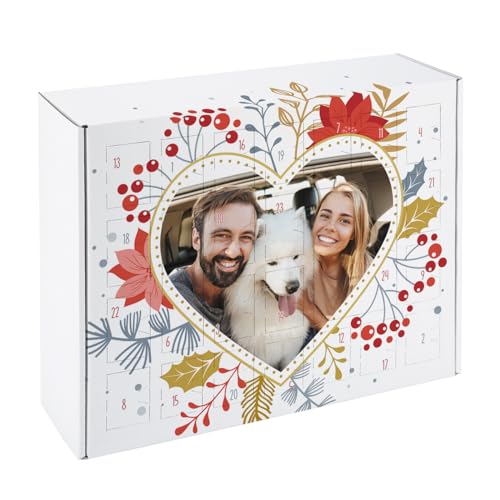 Herz & Heim® DIY Adventskalender mit Ihrem Wunschfoto in Herzform...