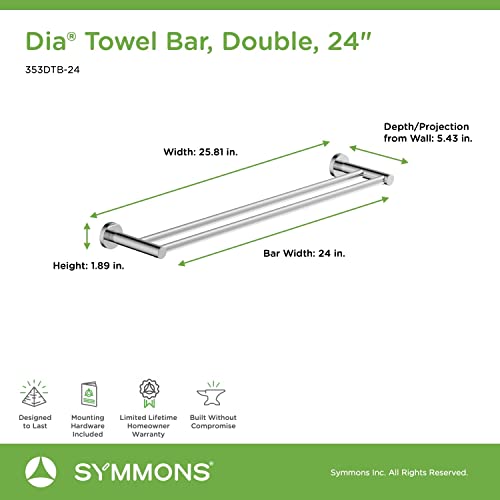 Symmons 353Dtb-24 Dia 24 In. Double Wall-Mounted Towel Bar In Polished Chrome #TOP3