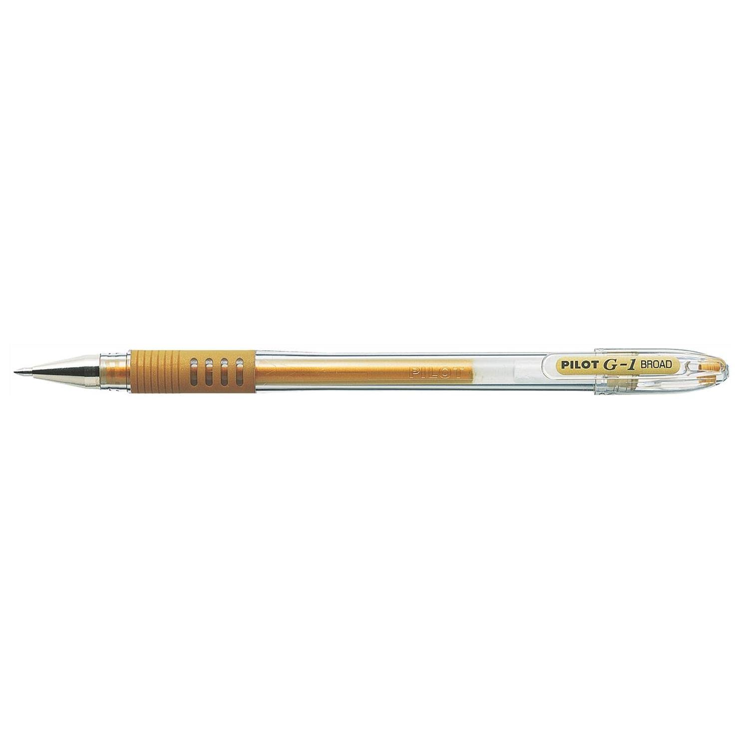 Pilot - Lote de 12 bolígrafos de gel G1 Grip (0,7 mm, trazado 0,5 mm), color dorado
