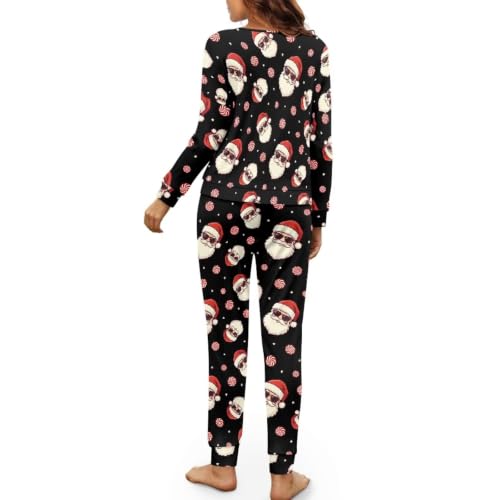 Image of Women's Pajamas Set Soft 2 Piece Loungewear Long Sleeve Pj Set | Matching Sleepwear, Crew Neck Top, Drawstring Jogger Pants with Pockets, Fall Pajama for Home, Sleep, Casual Wear, Plus Size