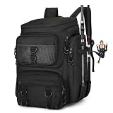 WYFCR Angelrucksack mit Rutenhaltern, wasserdichte Angeltasche, leichte Outdoor-wasserdichte Schultertasche zum Angeln, geeignet für Wandern, Jagen, Camping und Reisen