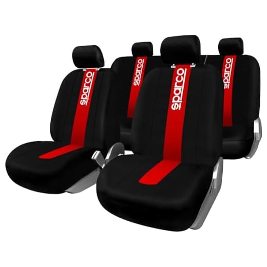 Sparco SPC101 Juego de fundas para asientos de coche, 11 Piezas, modelo CLASSIC