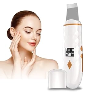COREXPOWER Skin Scrubber face Spatula, LCD Screen Pore Scraper Pore Cleaner Blackhead Removal ultrasonic Pore Extractor – 4 Modes Skin Scrubber face Spatula espatula ultrasonica Facial Profesional