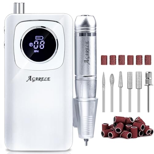 Lime à ongles électrique 45000 tr/min avec 6 embouts pour manucure gel et acrylique