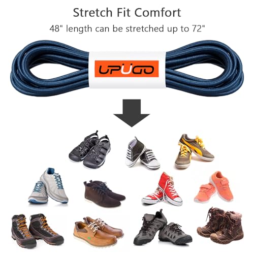 Image of UpUGo Elastic Shoe Laces, No Tie Shoe Laces Tieless for Kids, Adults, Elderly, One Size Fit All