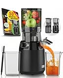LEBENLANG Centrifugeuse extracteur de jus - Livre de recettes incl. & grande ouverture de 130 mm I Parfait pour les fruits et légumes entiers 100% sans BPA I Slow Juicer Machine Extracteurs legumes