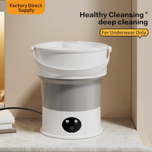 Image of Portable Foldable Washing Machine, Mini USB-Powered Laundry Washer for Travel and Dorm, Gentle Cleaning for Baby Clothing, Underwear, and Socks