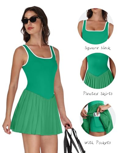 Image of NIASHOT Athletic Dress for Women with Shorts Sleeveless Womens Golf Dress