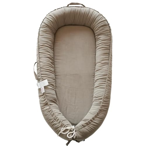 Image of Infant Lounger, Baby Nest Cover for Baby Girls & Boys, Newborn Essentials for Baby 0-12 Months, 100% Cotton Breathable (Fields of Rye Corduroy)