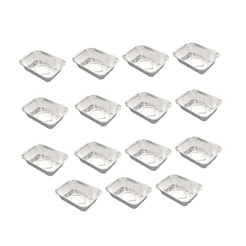 Garneck Square Tin Foil Barbecue Tray Party Set 15 Pieces Large Capacity Serving Dish Tray Easy-clean