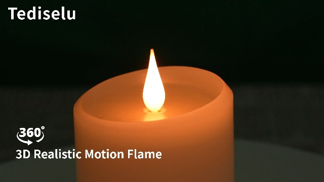 Image of Flickering Flameless Candles with 3D Moving Flame, Real Wax Battery Operated Candles with Timer and Remote, Last 600+ Hours, 3 inch x 3 inch LED Fake Candles for Home Wedding Christmas Decor, 2 Pack