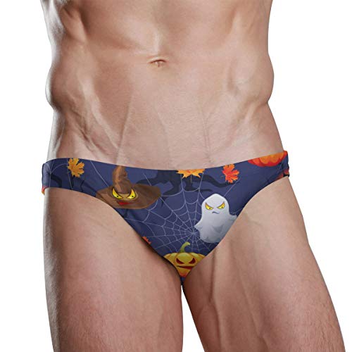 Men Swim Brief Bikini Halloween Elements Beach Bikini for Men Swim Underwear Large Multi