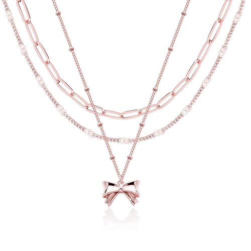 Rose Gold Layered Necklaces for Women