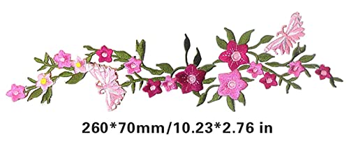 Wanlian Decorative Patches,2 Pieces Butterfly Flower Embroidered Iron-On Patch, Embroidery Applique By Diy Cloth Art Embroidery Decoration Jeans Hats Blouses Sewing Sew Shirts Appliques #TOP1