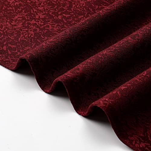 Wekwch Burgundy Rectangle Jacquard Tablecloth Wrinkle Resistant Fabric Table Cloth For Parties Kitchen Dinning And Outdoor Use 60 Inch By 84 Inch #TOP3