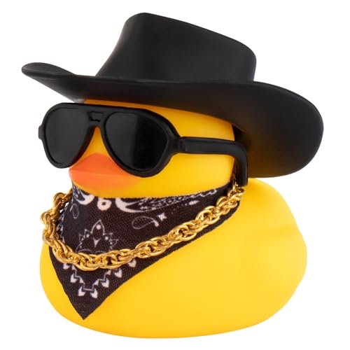 wonuu Car Dashboard Decoration Cowboy Hat Rubber Duck, Car Ducks