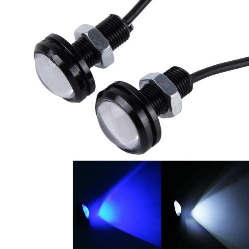 HITSAN INCORPORATION 2 PCS 22.5mm 3W 200LM White + Blue Light 6 LED SMD 2835 Eagle Eye Car