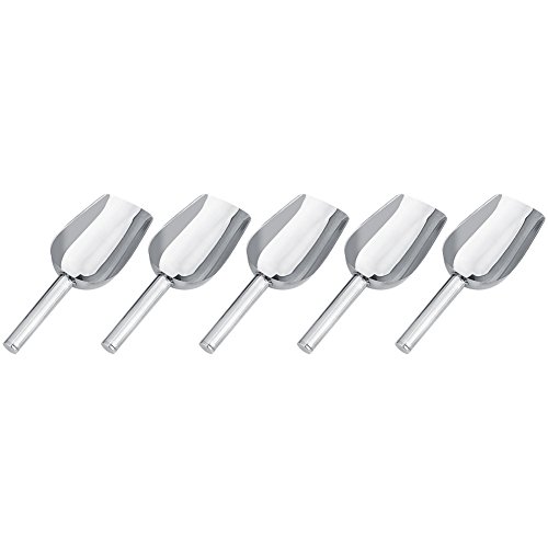 GLOGLOW 5 x Sweet Scoops/ 5 x Ice Tongs Wedding Candy Buffet Bar Home Kitchen Stainless Steel Set New Utilit Perfect as Dry Goods Tongs Candy Scoops(5*Scoop) - Image 2