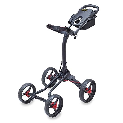 Bag Boy Quad XL Golf Cart, Matte Black/Red