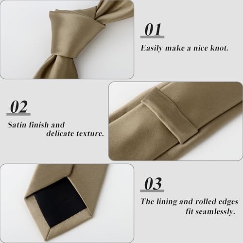 Image of Landisun Black Tie Men Women Solid Skinny Ties Slim Ties Satin Tie