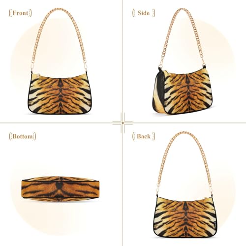 Bolso de hombro con estampado de piel de tigre para mujer miniatura 4