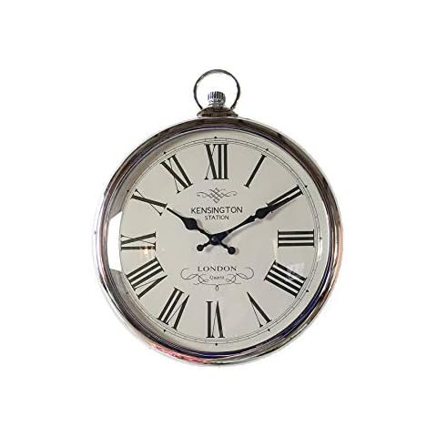 Large Silver Pocket Watch Wall Clock Cover