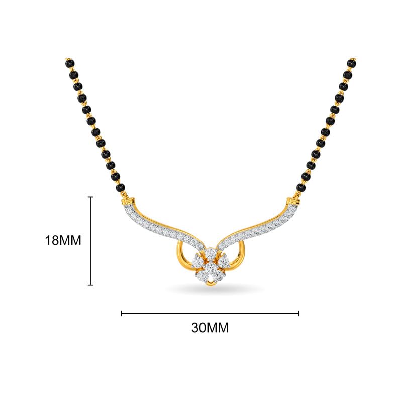 Image of KISNA JEWELS 14KT|18KT BIS Hallmark Pure Gold and Diamond Mangalsutra For Women