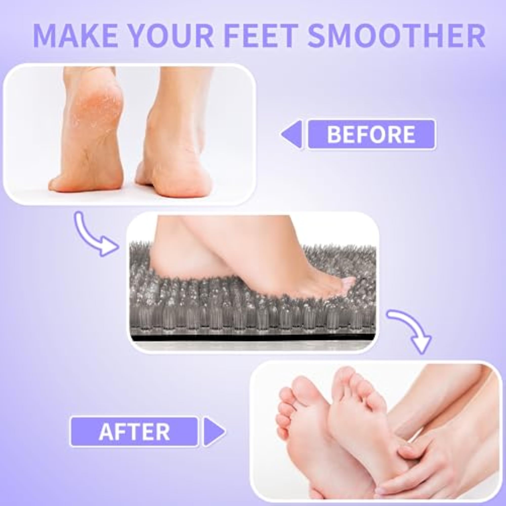 Shower Foot Scrubber Mat with Scrub Bristles
