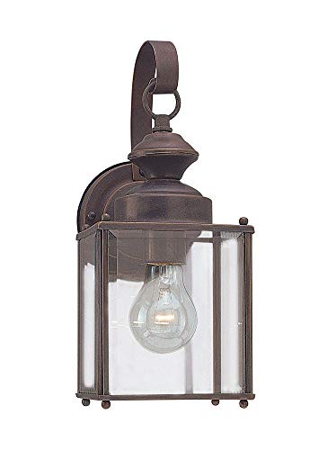 Image of Generation Lighting 8457-71 Jamestowne Transitional One - Light Outdoor Wall Lantern Outside Fixture, Antique Bronze Finish, 1-Light, cETL Listed, Safety Rated for Wet Locations