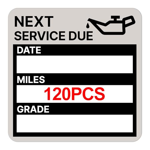 for Oil Change Sticker Static Cling Clear Stickers 120 Pcs 2x 2 Next Service Due Sticker for Windshield Easy to Peel with No Residue for Car Auto Vehicle Window (Grey)