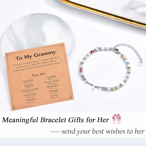 Image of Christian Gifts for Women Girls, Religious Cross Bracelet, Birthday Christmas Easter Baptism Confirmation First Communion Valentines Day Graduation Gifts for Her
