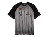 harley shirts ebay 100% Baumwolle Harley-Davidson T-Shirt Iron Block Raglan, grau/schwarz, XL