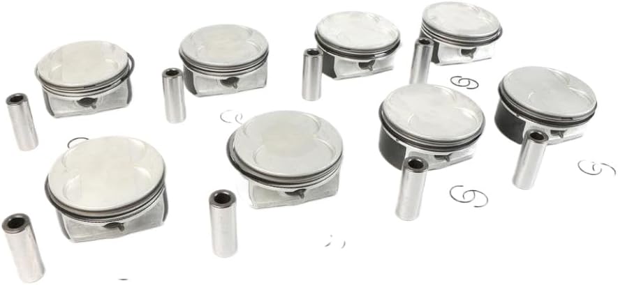 8-Piece Engine Piston And Ring Kit Compatible With 550i 650i X5 E60 E61 E63 E65 E70 N62B48 4.8L