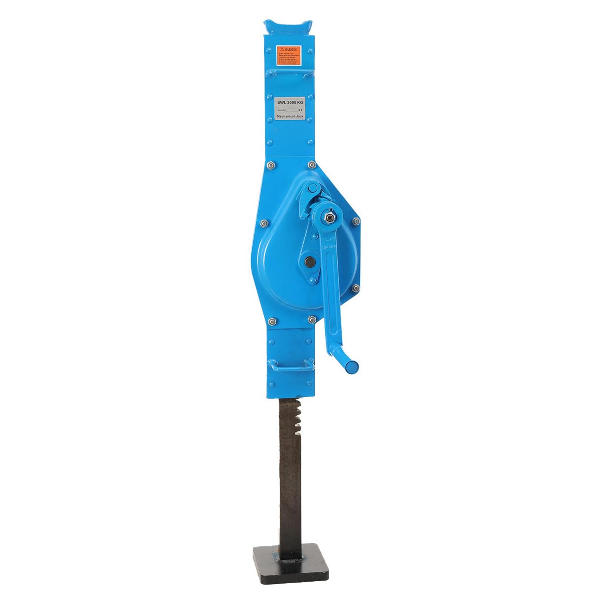Binda a Cremagliera Manuale 3000 kg / 3T, Cric Meccanico in Acciaio per Officina e Cantieri, Elevatore a Manovella con Altezza Regolabile 73-109 cm, Altezza di Sollevamento 350 mm