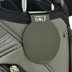Aiming Fluid Golf Magnetic Golf Bag Landing Pad â Magnetic Plate with Strong Attachment for an Easy Grab-and-Go Tool, Includes Gear Utility Pouch, Accessory Holder, Ideal Gift for All GolfersâBlack