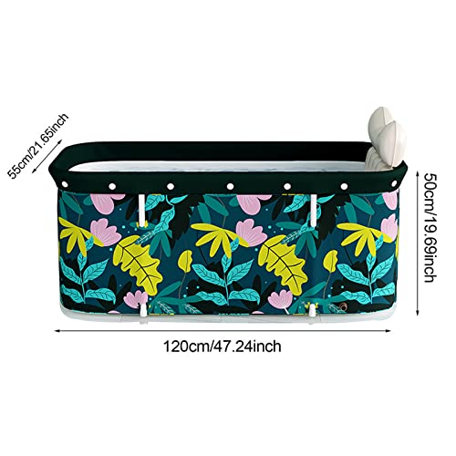 Tragbare Faltbare Badewanne,Separates Familienbad SPA-Badewanne für heiße Dusche und Eisbad,120cmX55cmX50cm, für Einweichbäder zu Hause