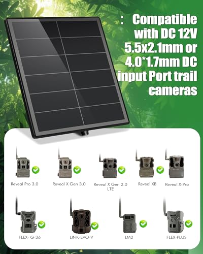 KEPEAK Solar Panel for Trail Camera - 6000mAh Battery, 12V Solar Battery Charger, Waterproof, for Outdoor 24/7 Wildlife Monitoring - Thumbnail 2