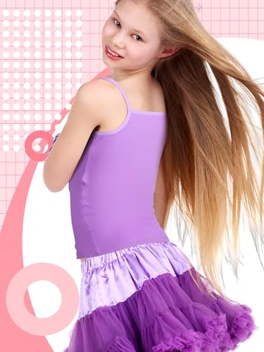Image of SATINIOR Girls Camisoles Undershirts, Girls Dance Tank Top Sleeveless Spaghetti Strap Tank Top for Dancewear, Toddler