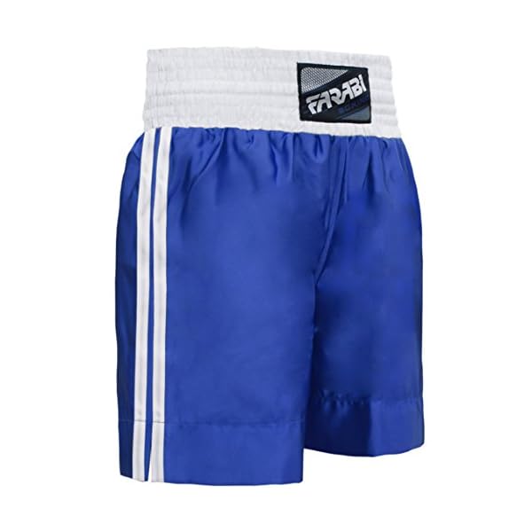 Farabi-Sports-Pro-Boxing-Shorts-for-Boxing-Training-Punching-Sparring-Fitness-Gym-Kickboxing-Equipment-Trunks Farabi Sports Boxing Shorts – Boxing Trunks for Training Punching, Sparring Fitness Gym Kickboxing Shorts Men & Women (Blue, X-Small)