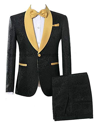 Costumes homme jacquard QZI ensemble veste col châle et pantalon de cérémonie mariage