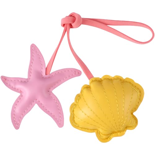 PLwelth Niedlicher Taschenanhänger, Leder, Tier-Schlüsselanhänger für Frauen und Mädchen, Kawaii-Taschenanhänger, Zubehör für Geldbörse, Handtasche, Rucksack, Dekoration, gelb, Small