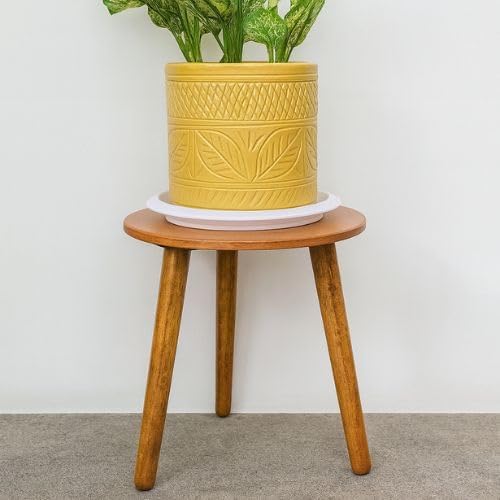 Image of WOOYNEX WOODEN Multifunctional Plant Stand - Modern Home Decor, Wood Planter Holder for Flower Pots, For Living Room Bedroom Balcony Indoor and Outdoor - Kids Stool-(Natural)