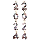 ifundom Pendientes Mujer Aros con Diseño Digital Brillantes Ligeros y Duraderos Accesorios de Moda para Fiesta y Uso Diario Combinación de Joyería Versátil para Mujer