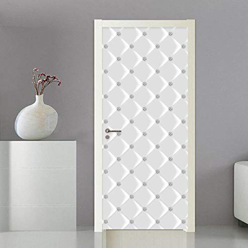 YQLKD Porte Sticker Mural Papier Autocollant De Porte Auto-Adhésif Mural Blanc en Rouleau Doux Et Diamant pour Porte Moderne Simple