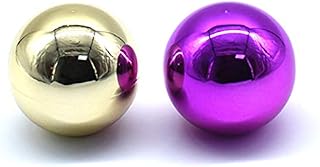 Arcity 2 Pcs Arcade Joystick Ball Top Chrome Handle Rocker Round Head for Arcade Fighting Joystick Controller Game DIY Parts Kit Replacement M6 Gold and Purple Durable New