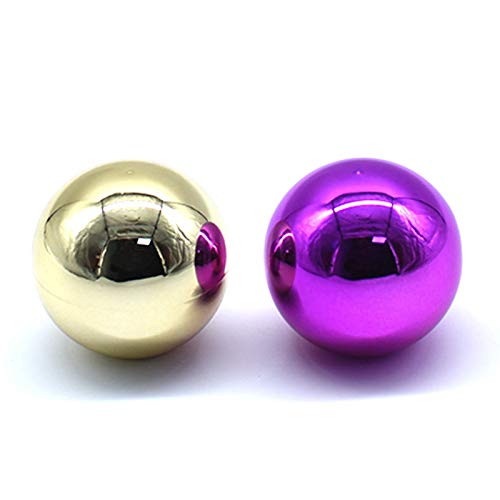 Arcity 2 Pcs Arcade Joystick Ball Top Chrome Handle Rocker Round Head for Arcade Fighting Joystick Controller Game DIY Parts Kit Replacement M6 Gold and Purple Durable New